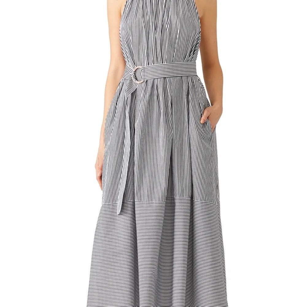Tibi Gray Halter Maxi Sundress